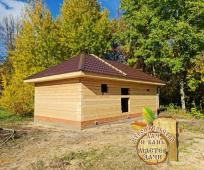 Баня с шатровой крышей / Баня из бруса / Под усадку